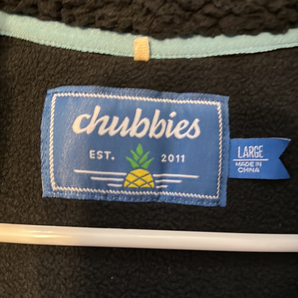 Chubbies Men’s Black Night Night High Pile Fleece Quarter Zip Pullover - Picture 5 of 10